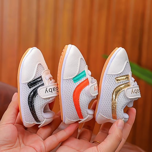 Casual Comfortable Mesh Sneakers For Baby Boys, Breathable Lightweight Non Slip Walking Shoes For Indoor Outdoor, Spring And Autumn
