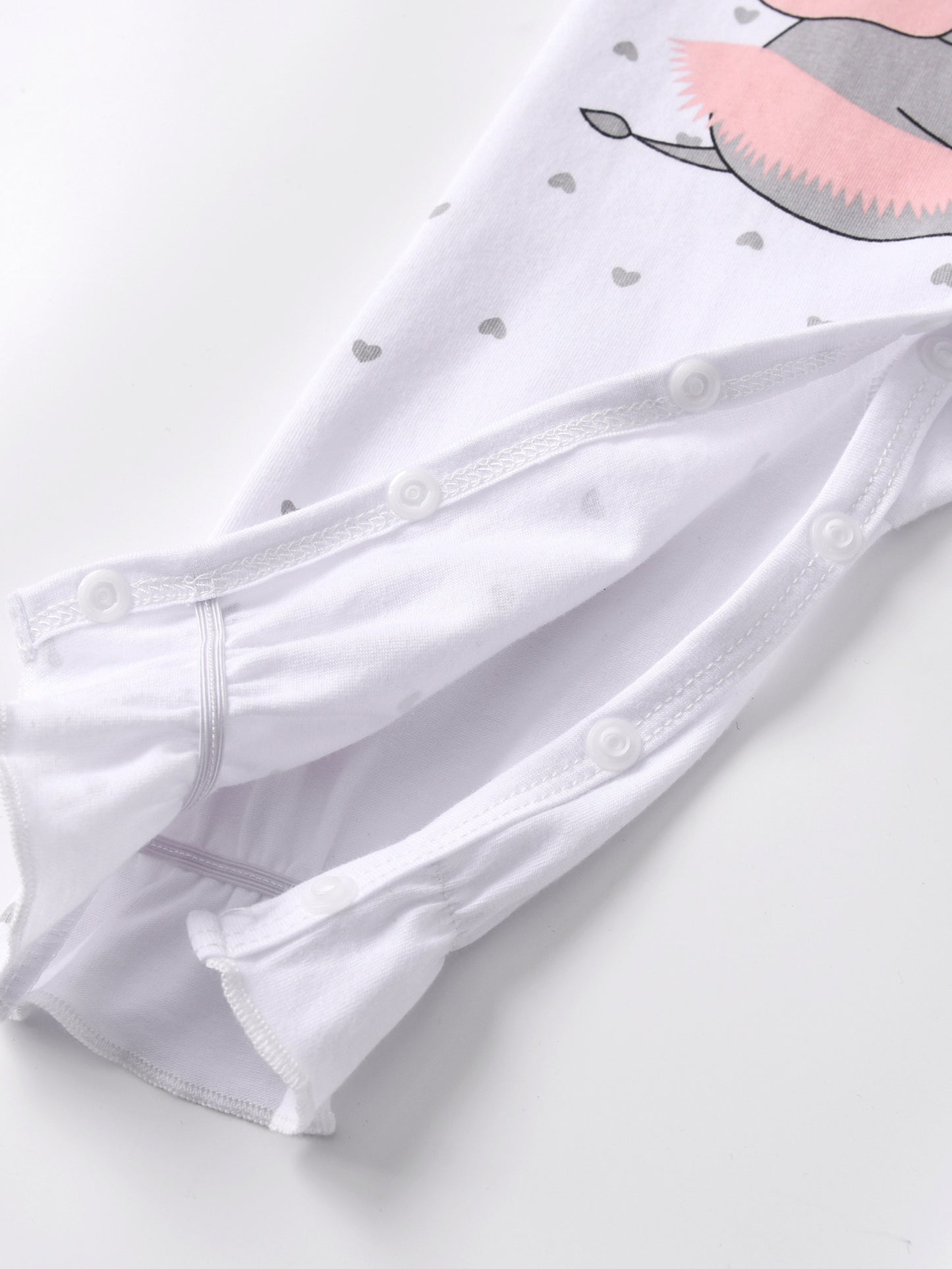 KuKitty Elephant Print Long Sleeve Baby Girls Romper Jumpsuit With Headband For Outdoor Wear 0 To 12 Months