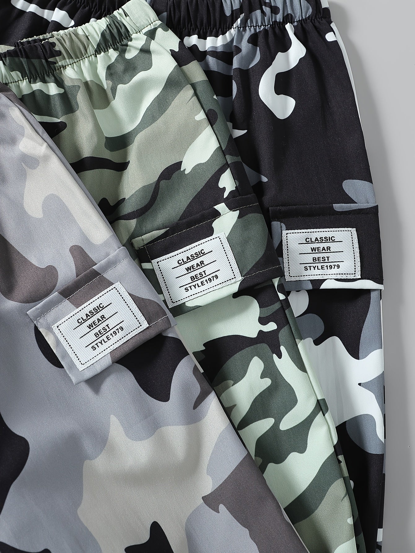 Camouflage Baby Clothing Set for Boys 3-Piece Spring Autumn Casual Wide-Leg Pants