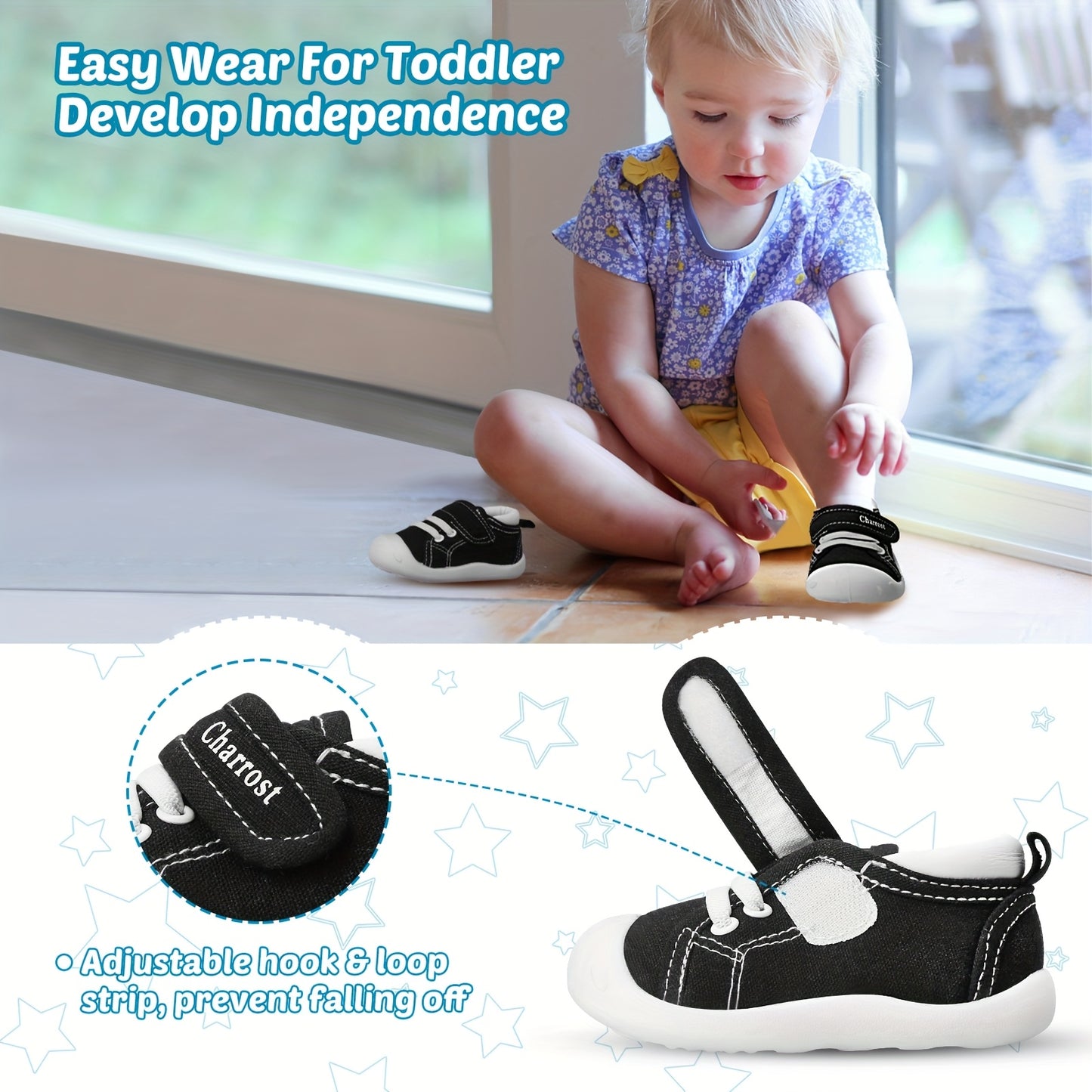 Toddler Soft Sole Walking Shoes Breathable Lightweight Non-Slip Summer Slip On Design