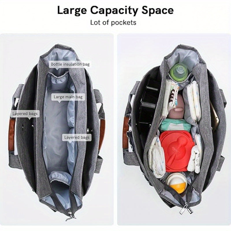 Diaper Bag Tote, Diaper Bag with Pacifier Case Large Travel Diaper Tote Caddy for Mom and Dad Multifunction Large Bag Father'S Day gift