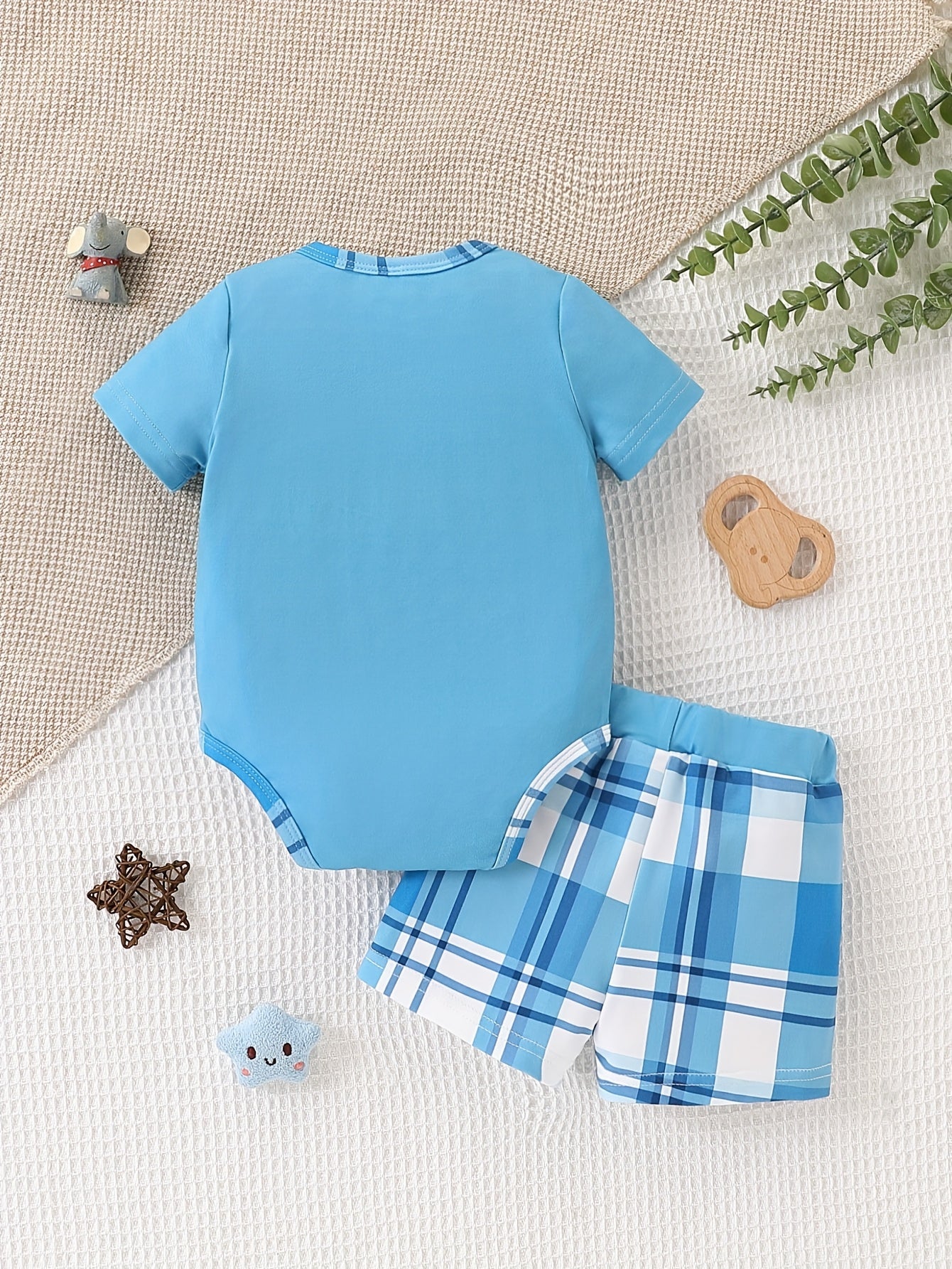 Newborn Baby Boy Clothes Short Sleeve Romper Summer Casual Infant Outfits Short Pants 2pcs Set, Perfect for Outdoor
