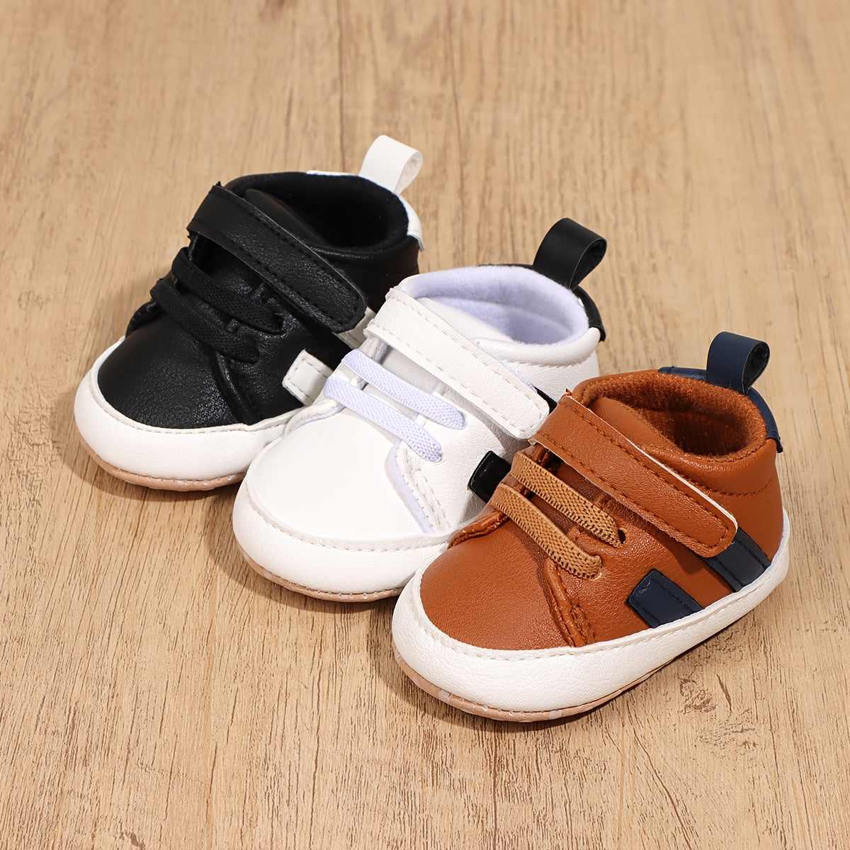 Newborn Baby Boys Girls First Walker Sneakers - Soft Sole, Casual Oxford Dress Moccasins with Easy-Fasten Strap, Low Top Design, Lightweight Fabric Upper, Comfortable for Daily Use, Casual Footwear | Stylish Baby Shoes | Easy