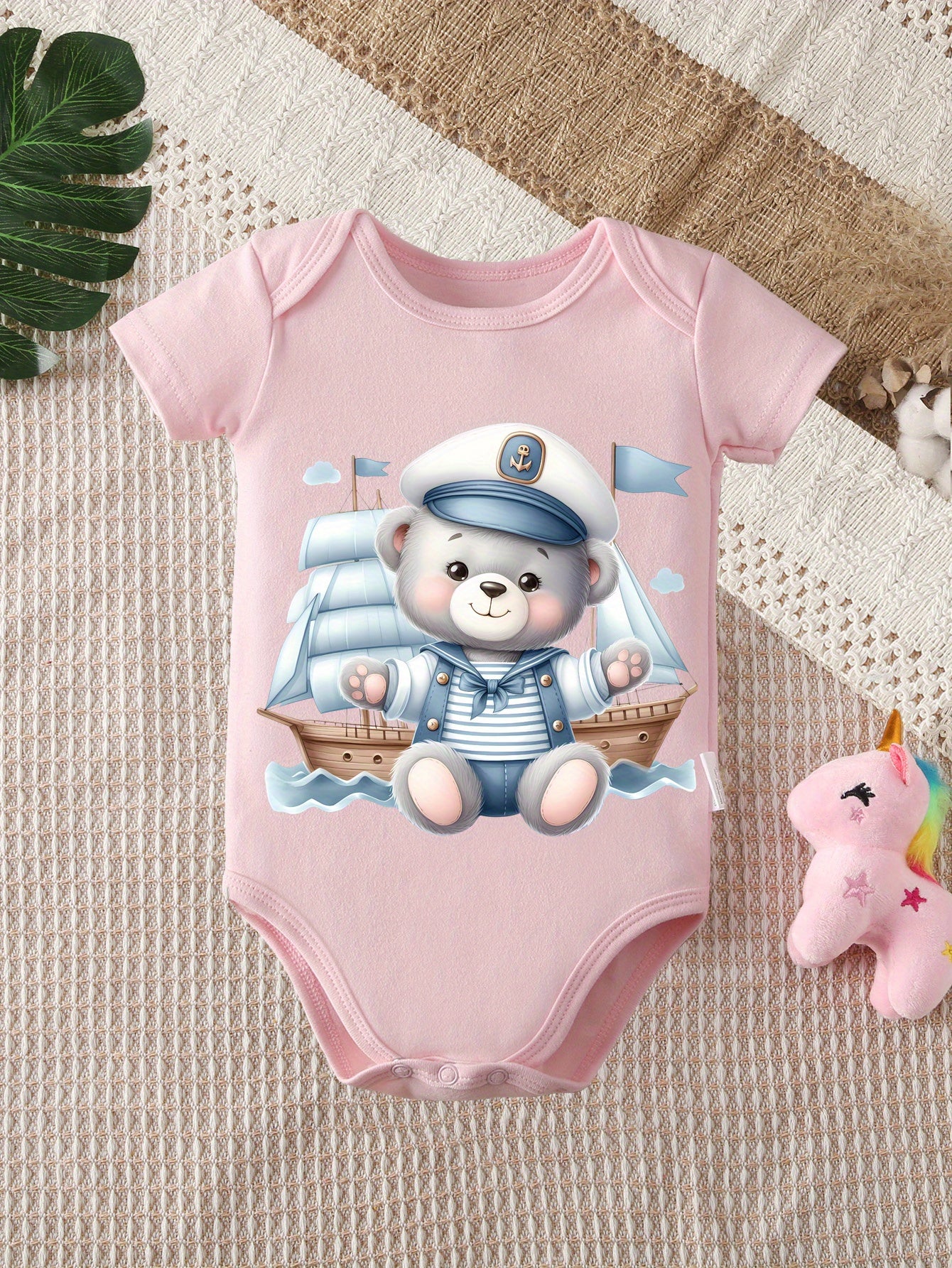 Cute Cartoon Bear Baby Onesie High Quality Cotton Bodysuit for Newborns 0 to 12 Months