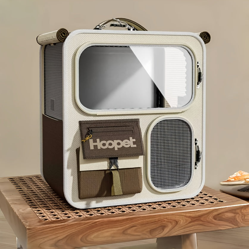 Spacious Brown Pet Carrier for Cats and Dogs Up to 27 Pounds with Ventilation and Comfort