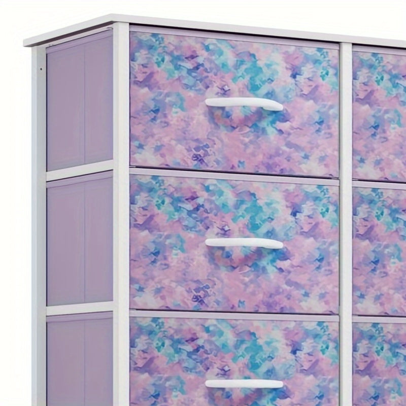 Hygge Nook Fabric Dresser Tall Storage Unit with 8 Drawers for Closet and Entryway