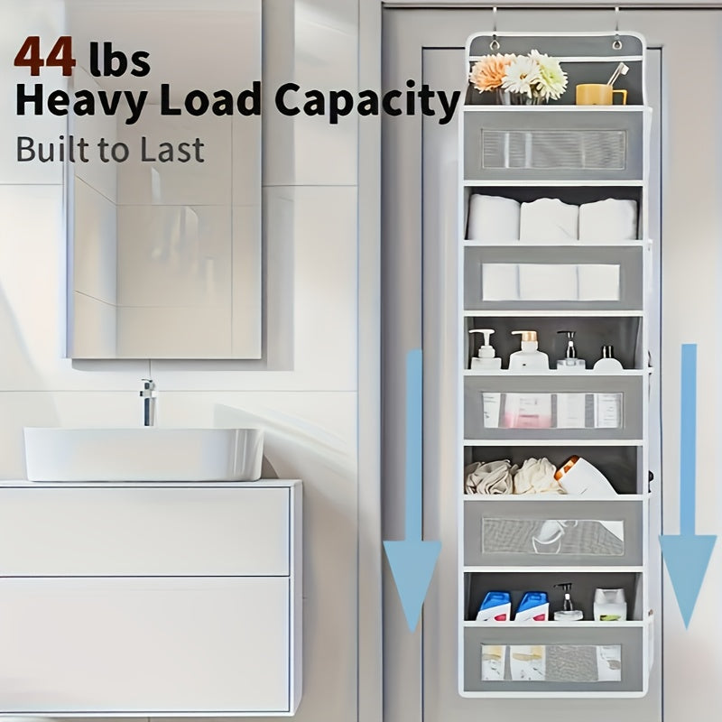 5-Tier Door Storage Rack, Foldable Wall-Mounted Storage Organizer with 5 Large Capacity Pockets |Space-Saving Design for Bedroom, Teenager's Room - Perfect for Toys, Shoes, Diapers Organizer|Clear Design| Space Efficient Stor