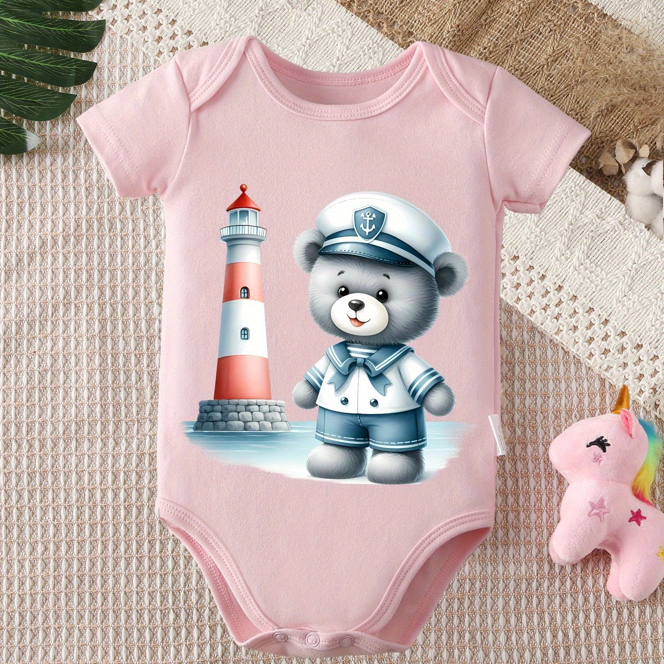 Cute Cartoon Bear Baby Onesie High Quality Bodysuit for Newborns 0 to 12 Months