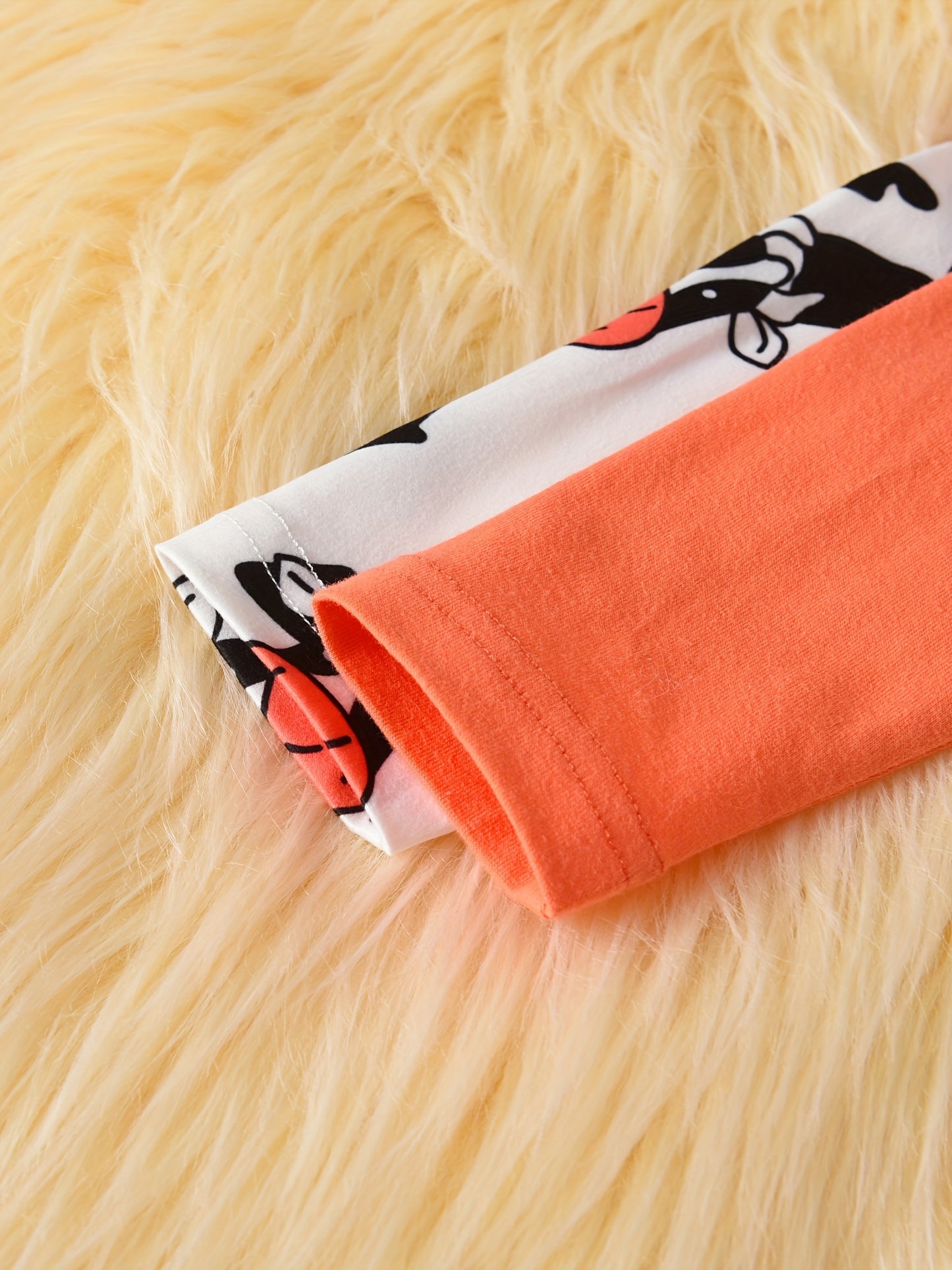 2pcs Newborn Baby Girl Romper Cow Pattern Cute Infant Outfits Long Sleeve Jumpsuits Baby Girl Clothes, for Outdoor