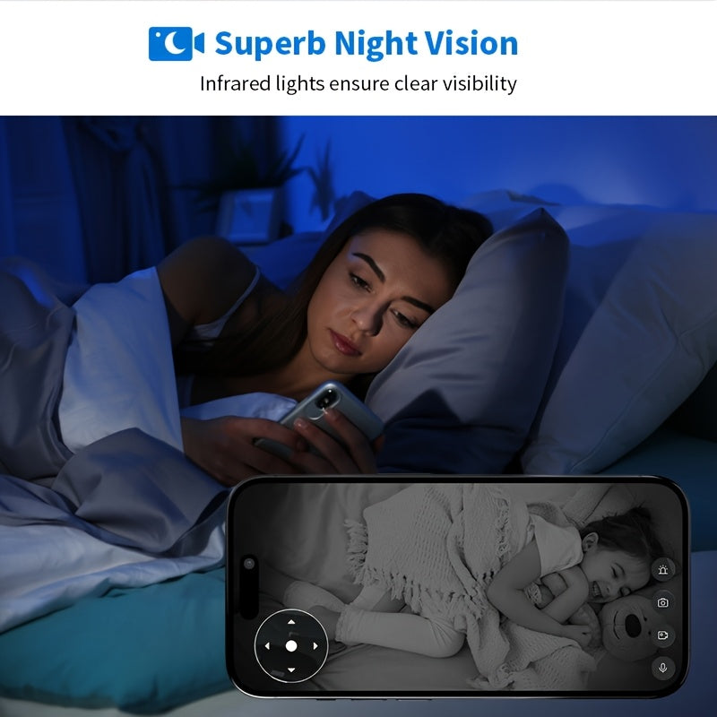 2 Pack 360 Degree Panoramic Home Monitoring Cameras with Night Vision and Two Way Audio