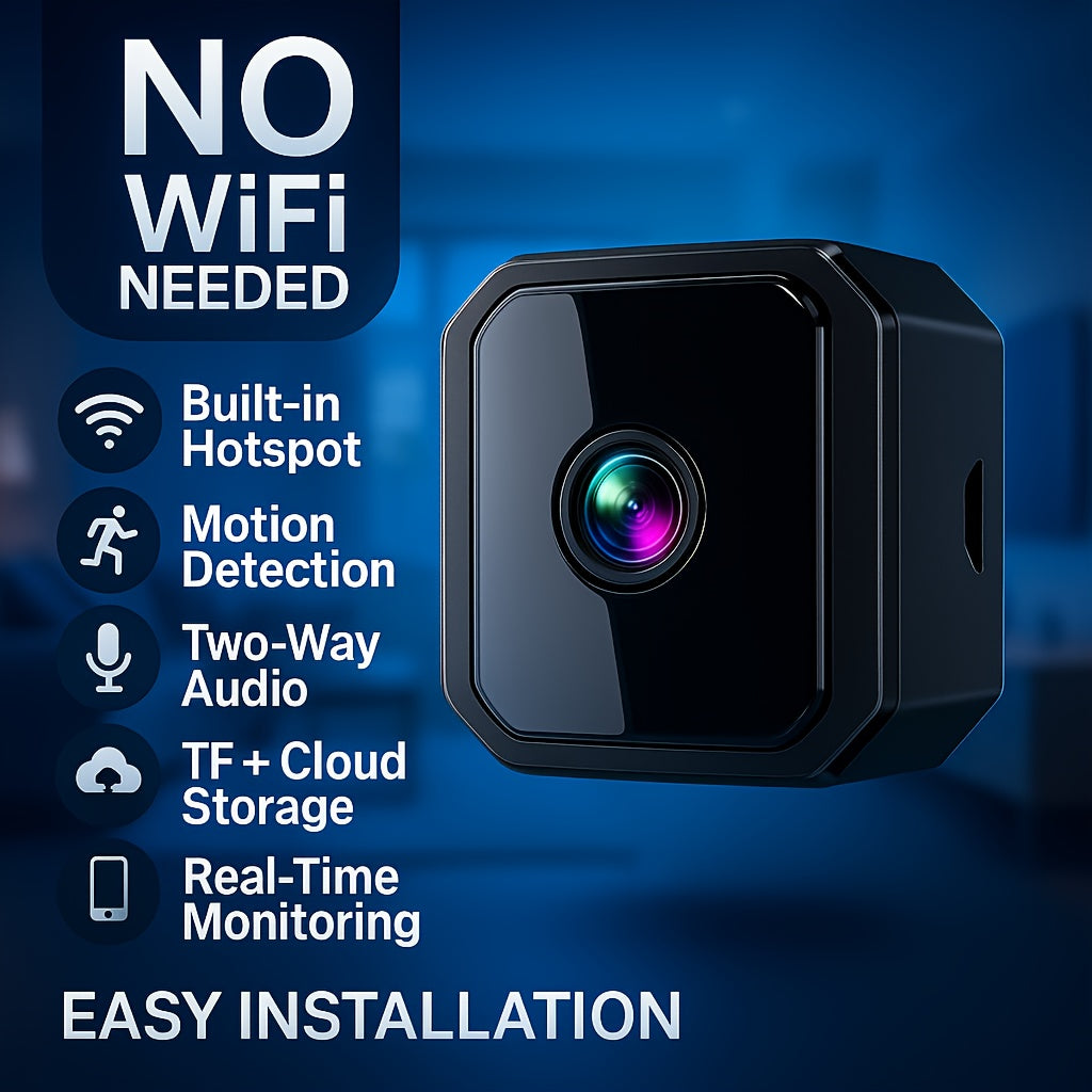 HD Mini Wireless Security Camera with Night Vision Motion Detection and Two-Way Audio