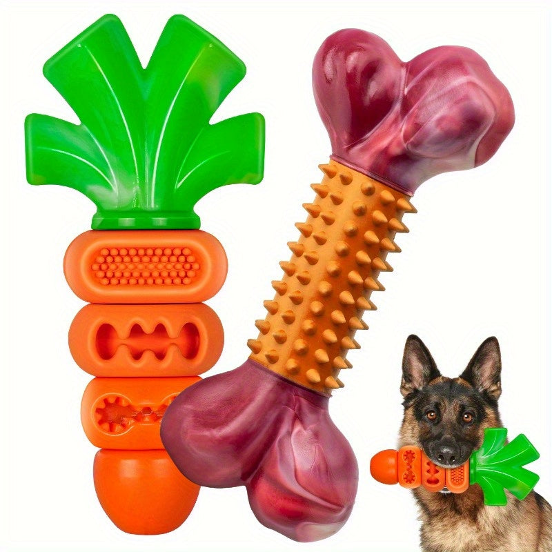 Beef Flavor Indestructible Dog Bone Toy Set for Large Medium Breeds Durable Nylon Chew Toy