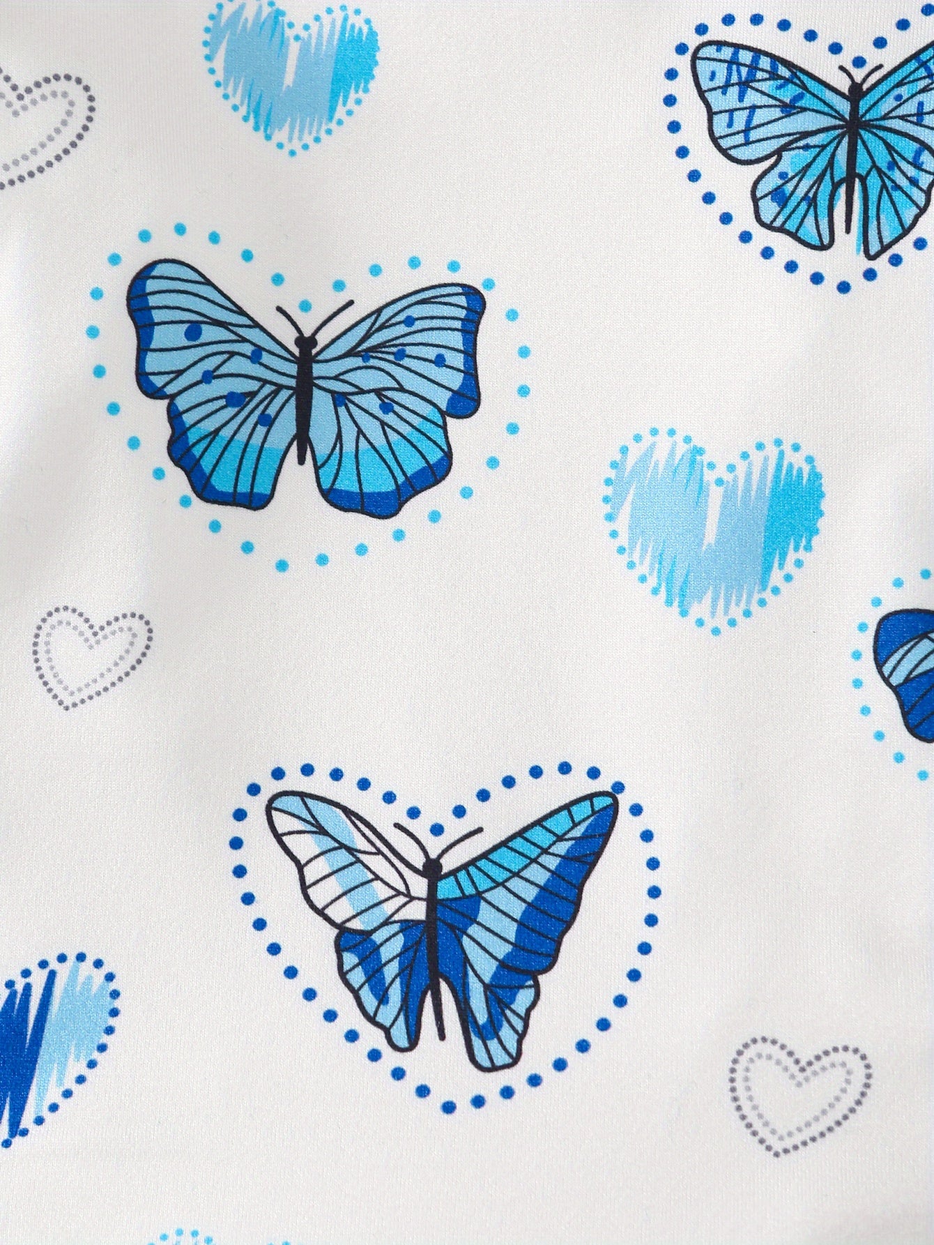 Three Piece Baby Girl Butterfly Print Set With Pants