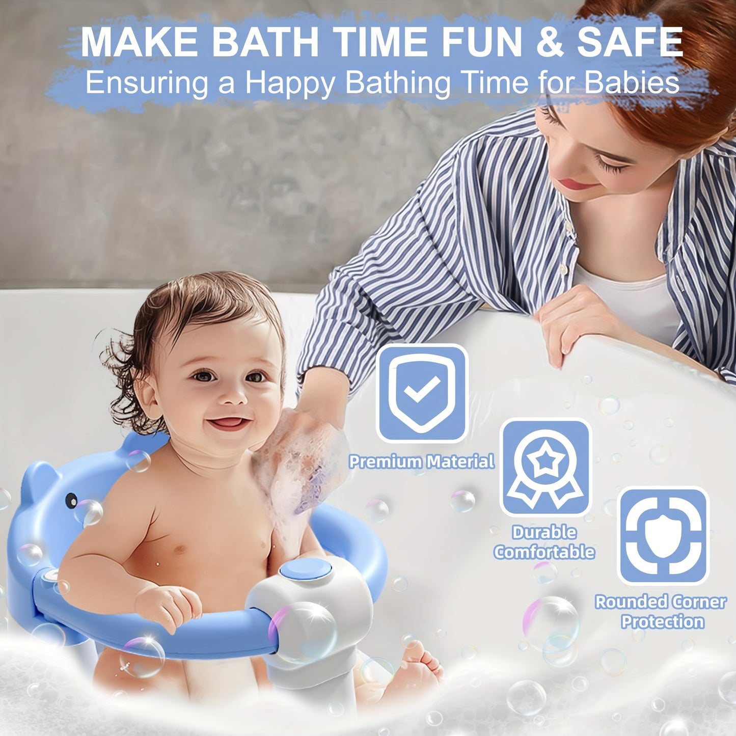 Baby Bath Seat for 6 Months and Up Non Slip Toddler Bathtub Chair with Suction Cups