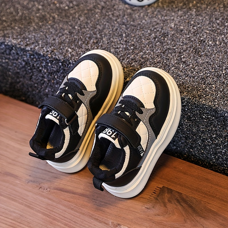 Lightweight Breathable White and Red Striped Soft-Soled Sneakers for Kids