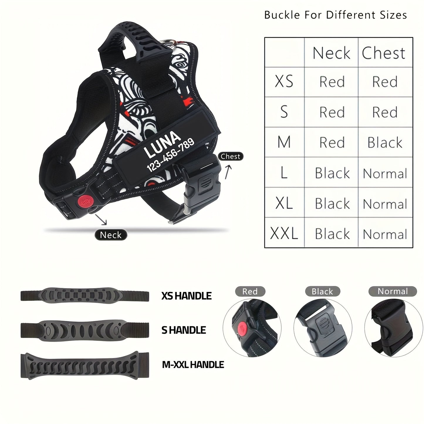 Customizable Polyester Dog Harness with Name & Phone Number, No-Pull Design, Daisy Pattern, Hand Wash Only, for Training & Walking