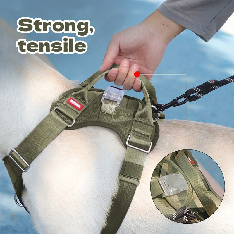 Outdoor Tactical Dog Harness Vest and Leash for Medium Large Dogs Nylon Training Gear