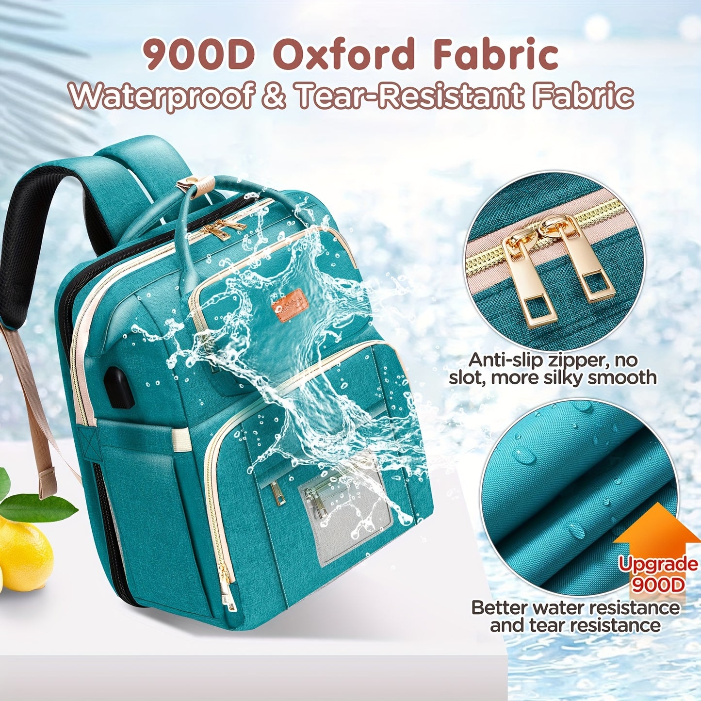 Diaper Bag Backpack with Changing Station - Multifunctional Baby Organizer for Travel