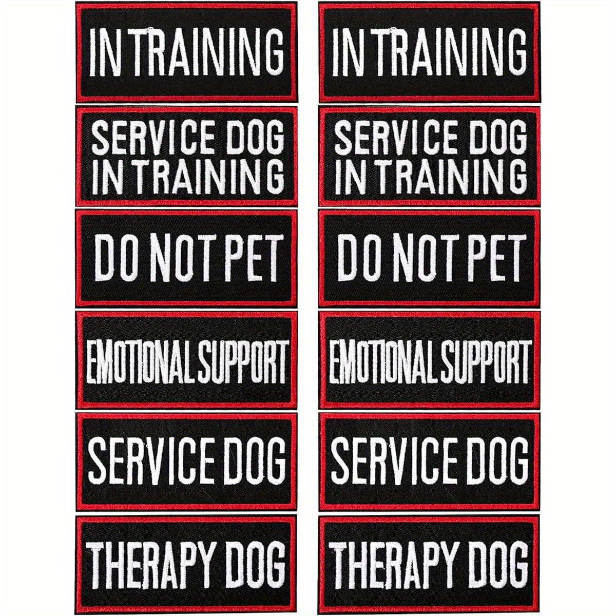 Removable Tactical Dog Harness and Service Dog Vest Patches: Do Not Pet, In Training, and Emotional Support (3.6 x 1.6 Inch)
