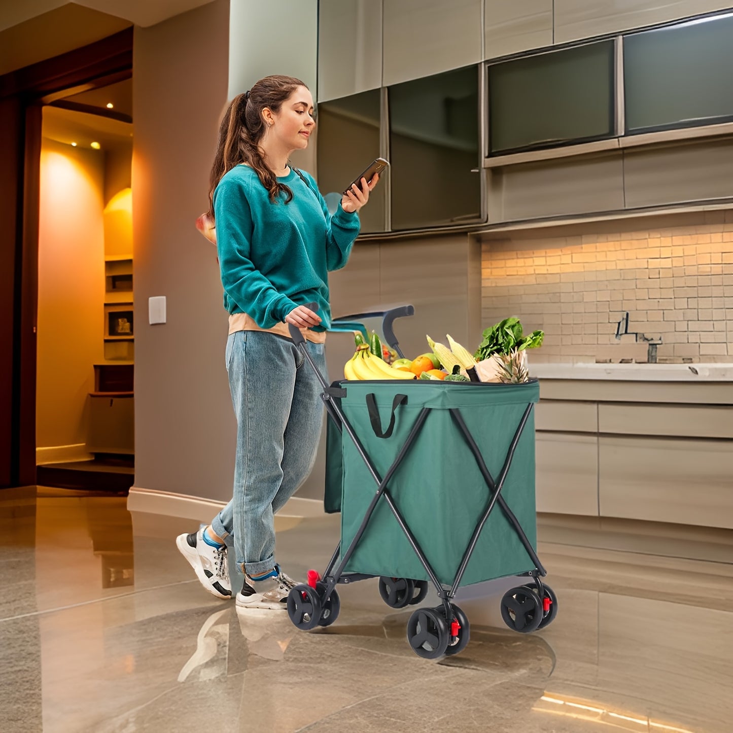 3-in-1 Multifunctional Pet Stroller with Foldable Aluminum Alloy Frame - Heavy-Duty 4-Wheel, One-Foot Brake, Tool-Free Folding, Portable Travel Carrier for Small/Medium Dogs, Cats, Puppies, Kittens - Indoor/Outdoor/Travel Use