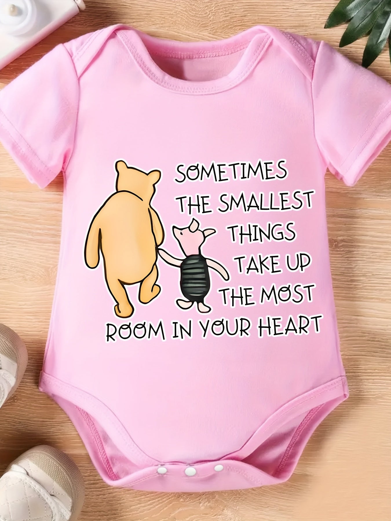 Licensed Winnie The Pooh Baby Romper with Cartoon Prints for Infants Soft and Comfortable
