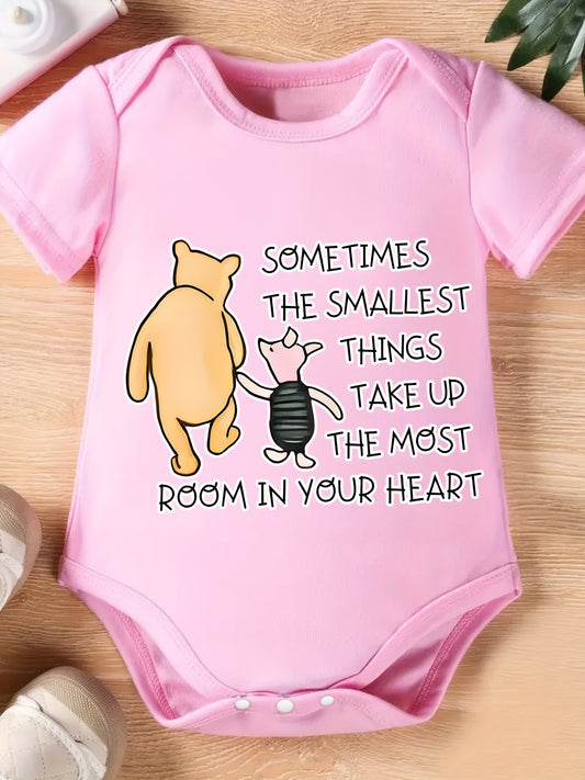 Licensed Winnie The Pooh Baby Romper with Cartoon Prints for Infants Soft and Comfortable