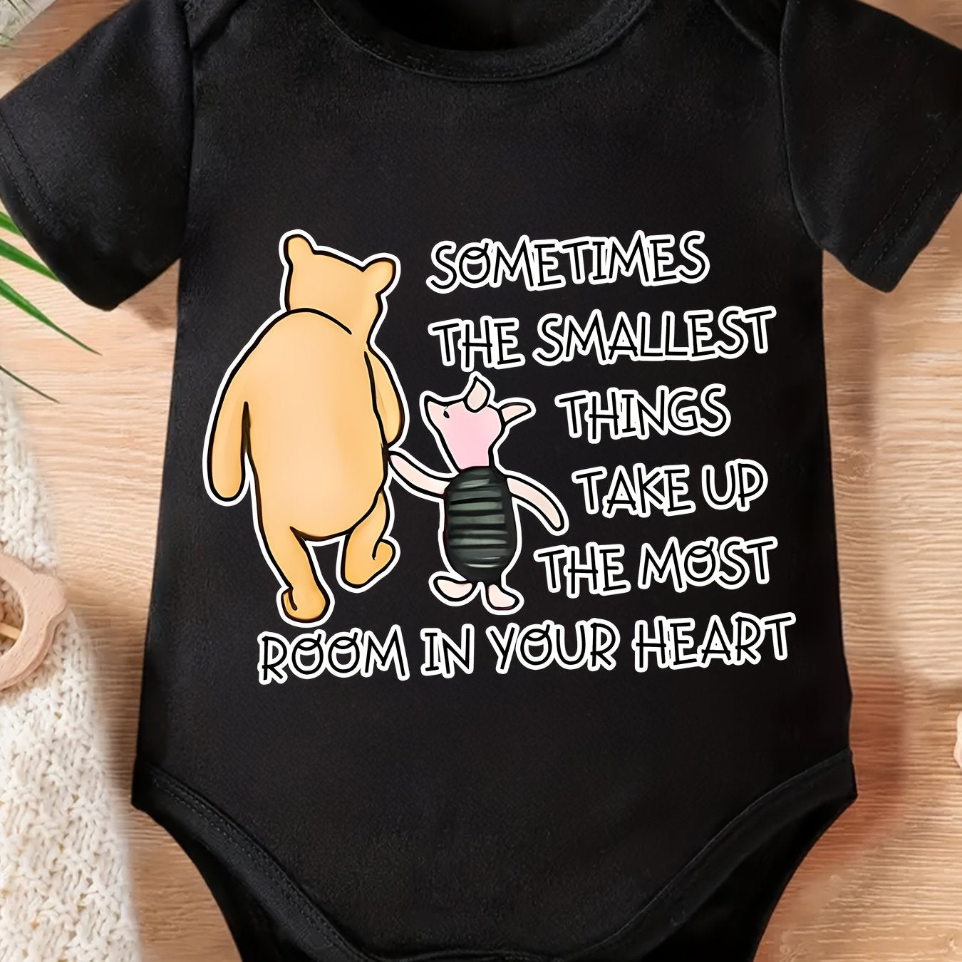 Licensed Winnie The Pooh Baby Romper with Cartoon Prints for Infants Soft and Comfortable