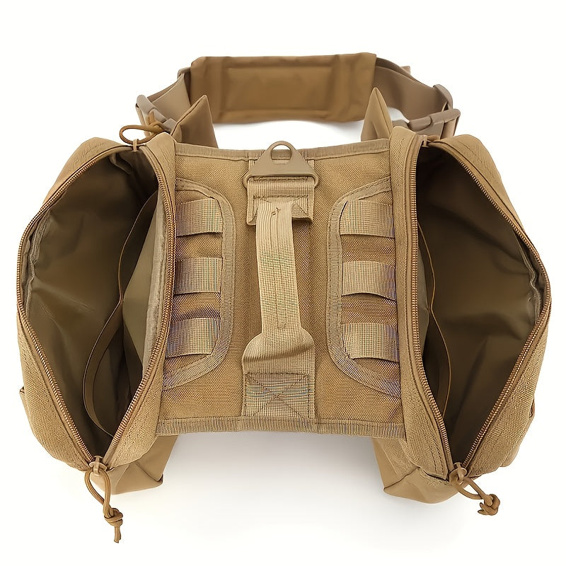 Dog Backpack Dog Harness Tactical Vest for Large Dogs Outdoor Training Suit Combat Suit Set Camping Hunting and Rescue Equipment Medium-Large Dogs