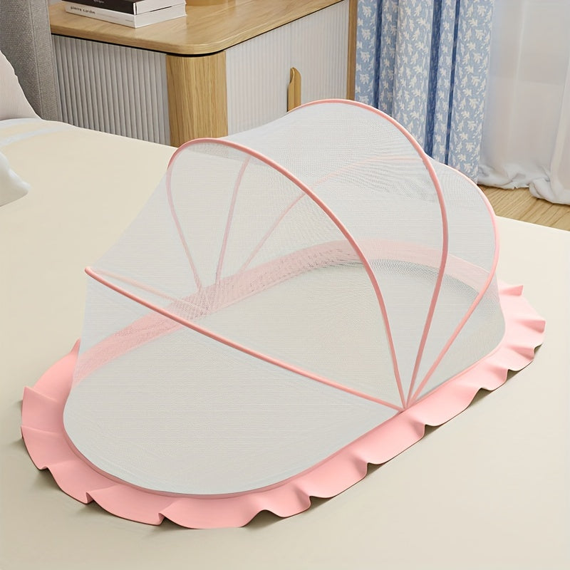 Foldable Youngsters Mosquito Net - Light Blue, Full Coverage, Breathable Polyester, Portable Youngsters Bed Canopy for Indoor/Outdoor Use