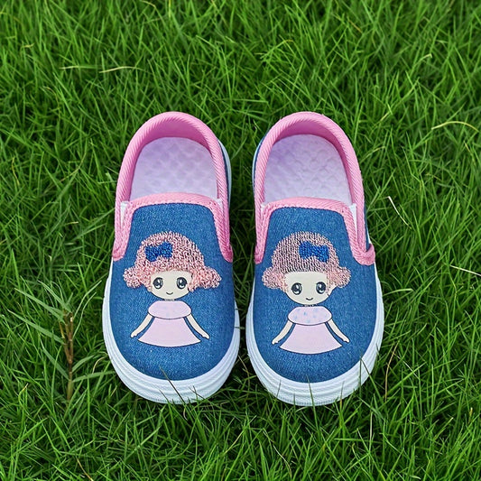 Cute Cartoon-Themed Young Ladies Shoes Lightweight Breathable Design with Elastic Closure