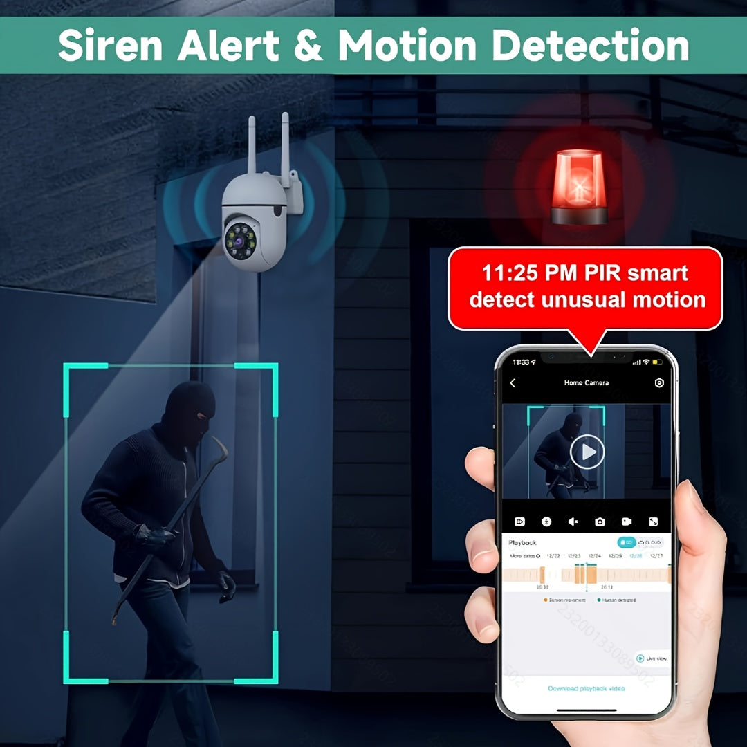 Wireless 1080P Surveillance Camera Dual Band WiFi 360 Degree PTZ Rotation Baby Care