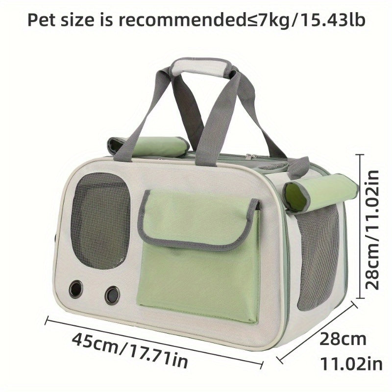 Portable Fashion Pet Carrier Bag for Cats and Small Dogs - Ventilated and Foldable Design