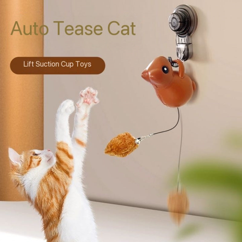 Smart Cat Toys Automatic Lifting Squirrel Ball with Accessories for Indoor Cats
