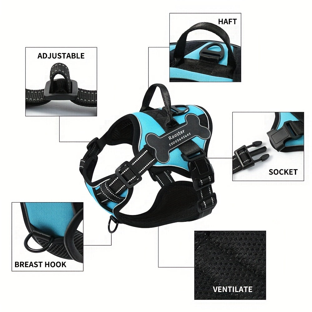 Personalized Dog Harness NO PULL Breathable Pet Harness Vest With Lovely Custom Patch Harness For Small Medium Large Dogs