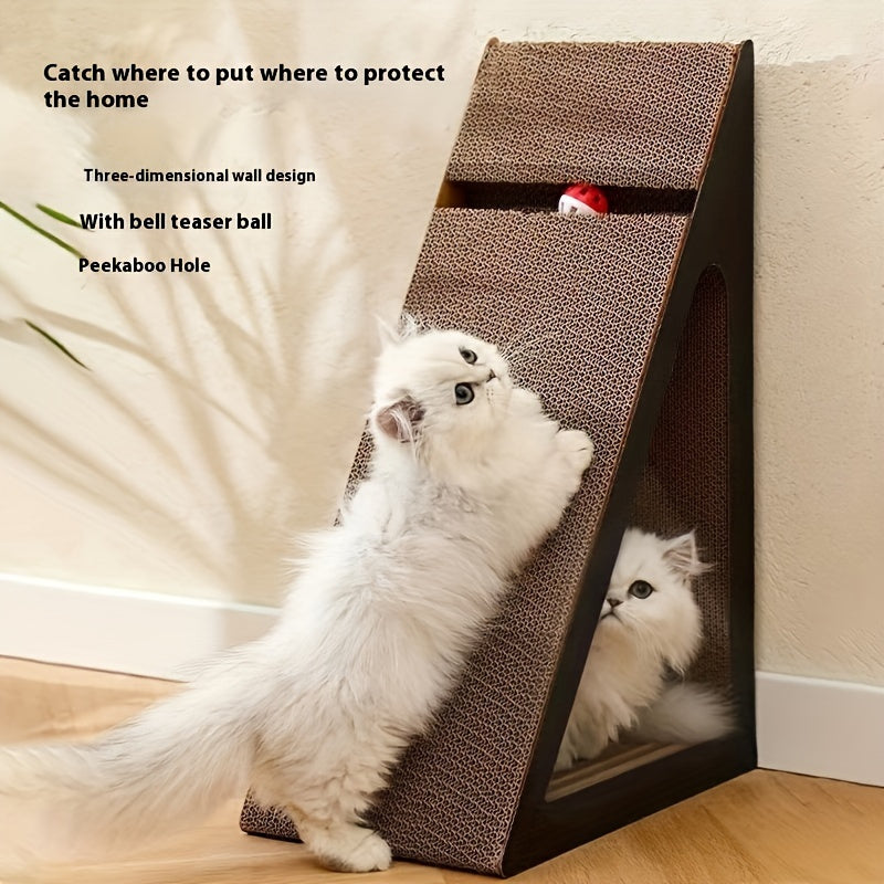 Multi Layer Cat Scratcher with Teasing Ball Interactive Cat Toy for Playful Fun