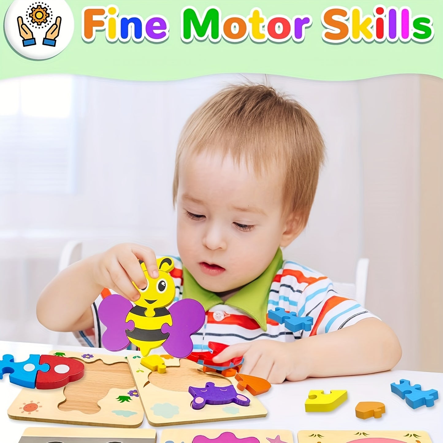 12pcs Jigsaw Puzzles for Toddlers Educational Toys for Boys and Girls Learning Fun