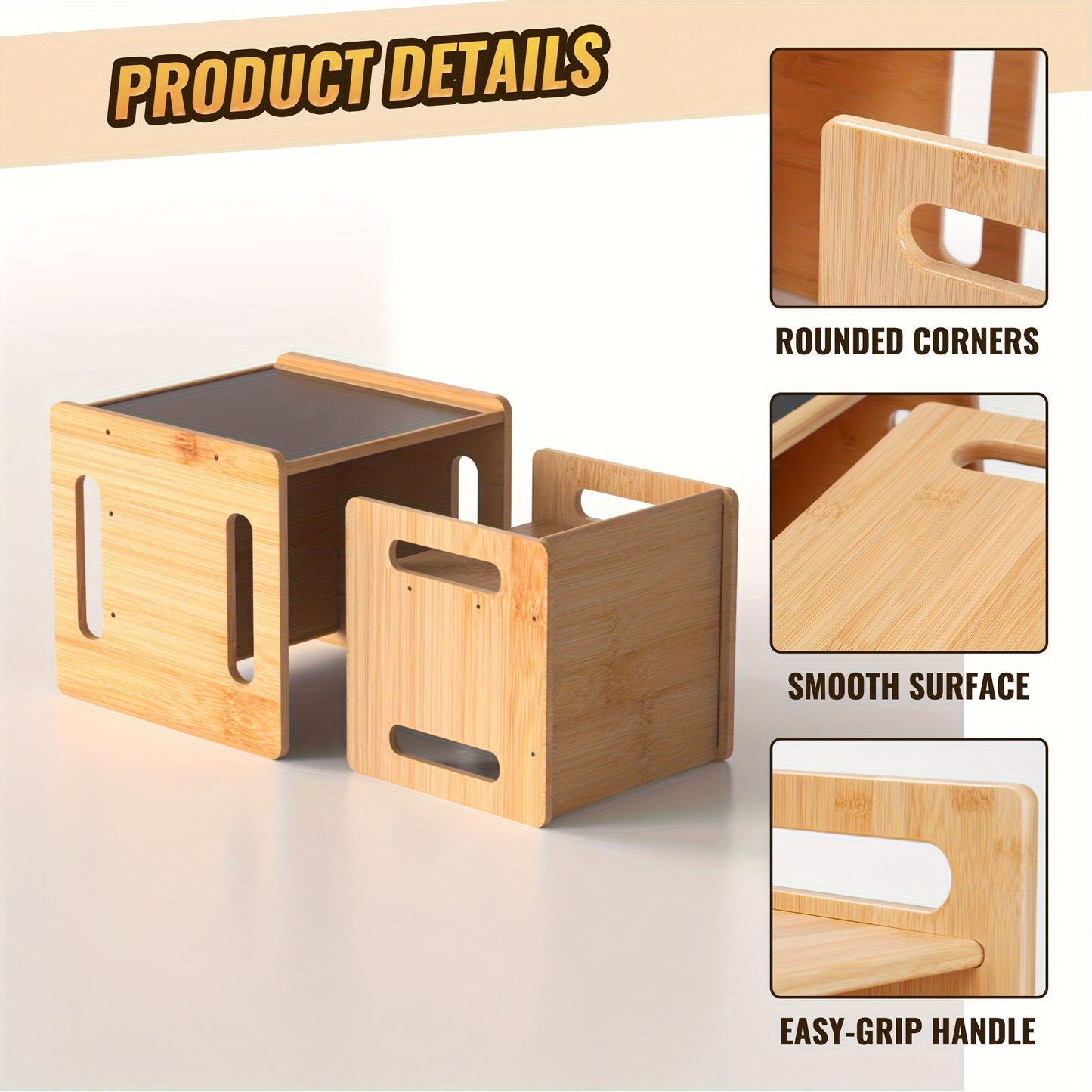 Children's Weaning Table And Chair Set Multi-Purpose Wooden Furniture For Dining And Play