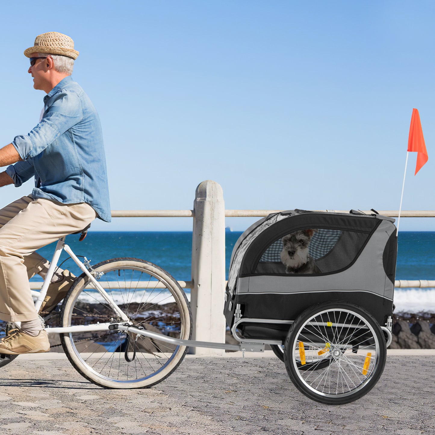 Lifezeal Pet Dog Bike Trailer 88 Lb Capacity 20 Inch Wheels