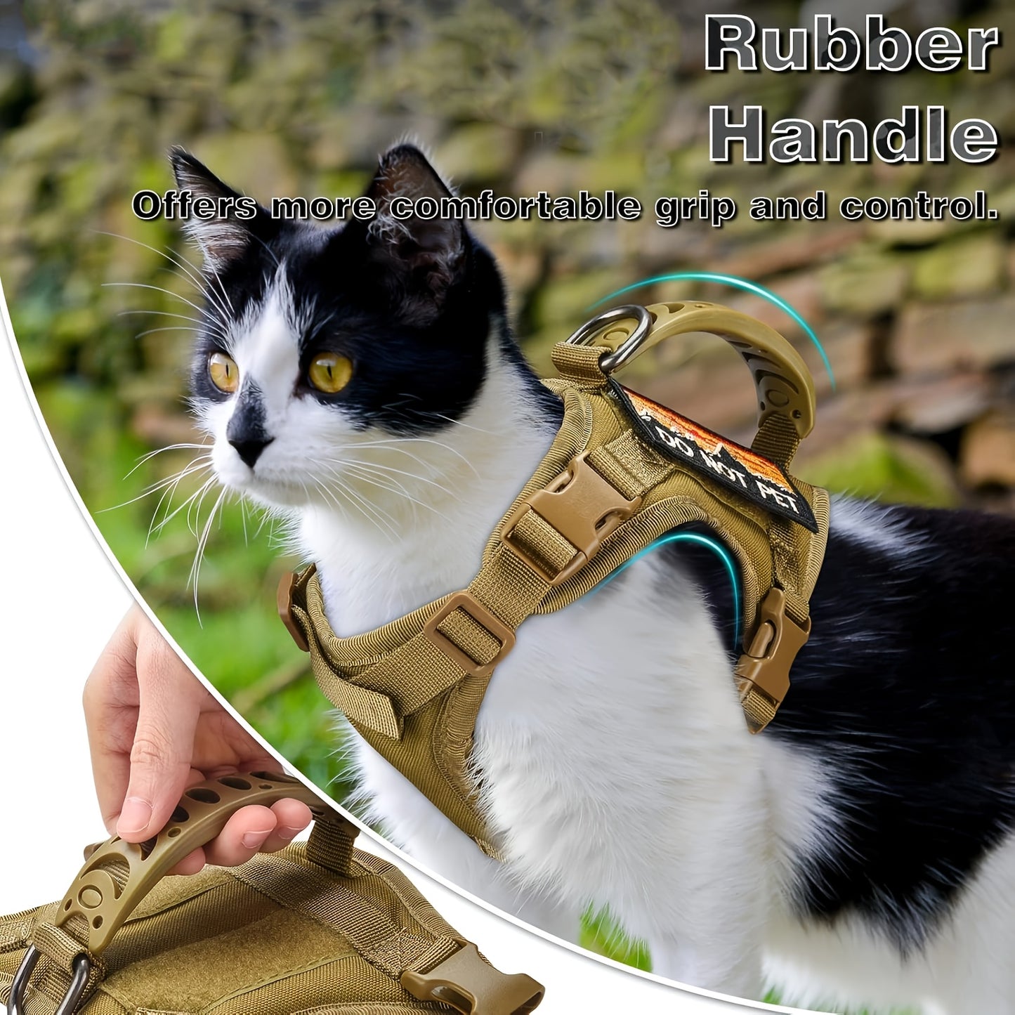 Adjustable Cat Outdoor Tactical Harness Air Mesh Escape Proof Reflective Vest for Fat Cats