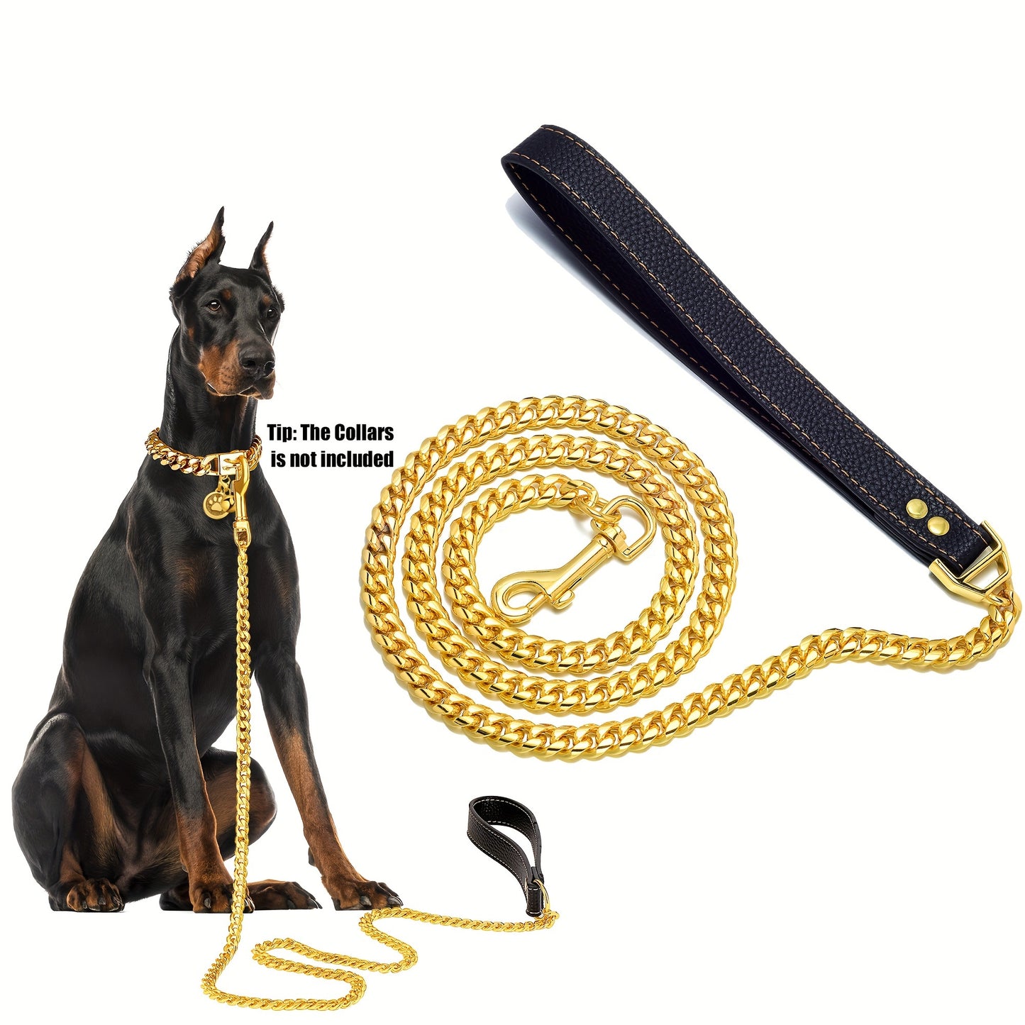 Golden Paws Stainless Steel Dog Leash – Durable and Stylish for All Dog Sizes