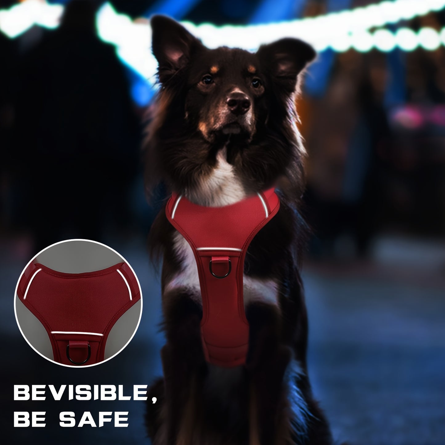 Escape-Proof Dog Harness - Reflective, No-Pull, Soft Padded Vest with Adjustable Straps & Dual Handles for Large Dogs | Ideal for Walking, Hiking & Training
