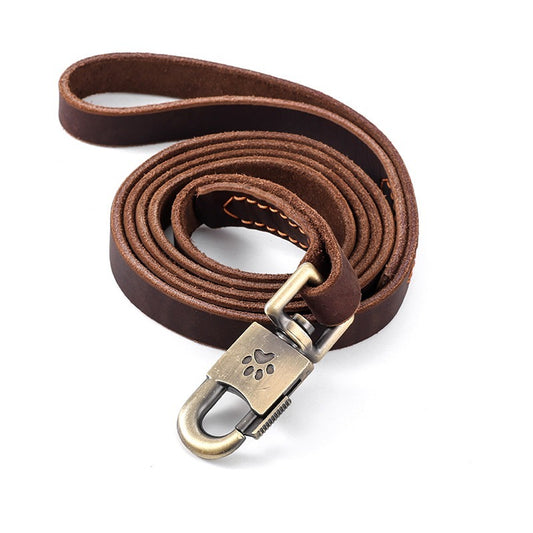Leather Dog Leash 6FT * 3/4 "- A powerful heavy-duty training belt suitable for large, medium, and small dogs. The genuine leather Leash is soft and comfortable with a sturdy large lock, making it perfect for training and wal