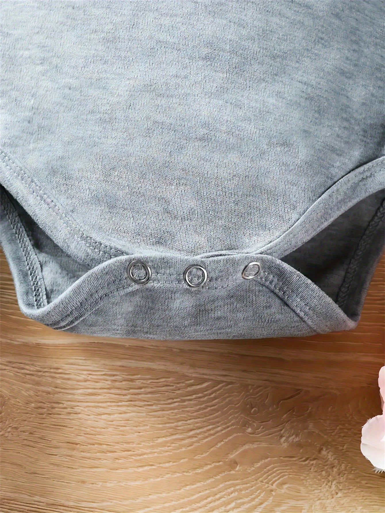 Little Peanut Family Fun Boys Onesie in Light Gray with Playful Letter Print