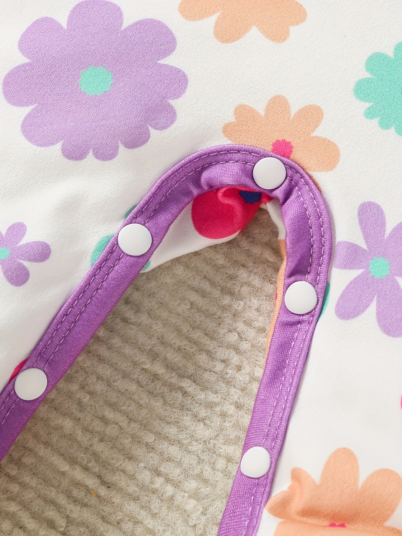 Newborn Baby Girl Floral Print Footed Romper Set With Bow