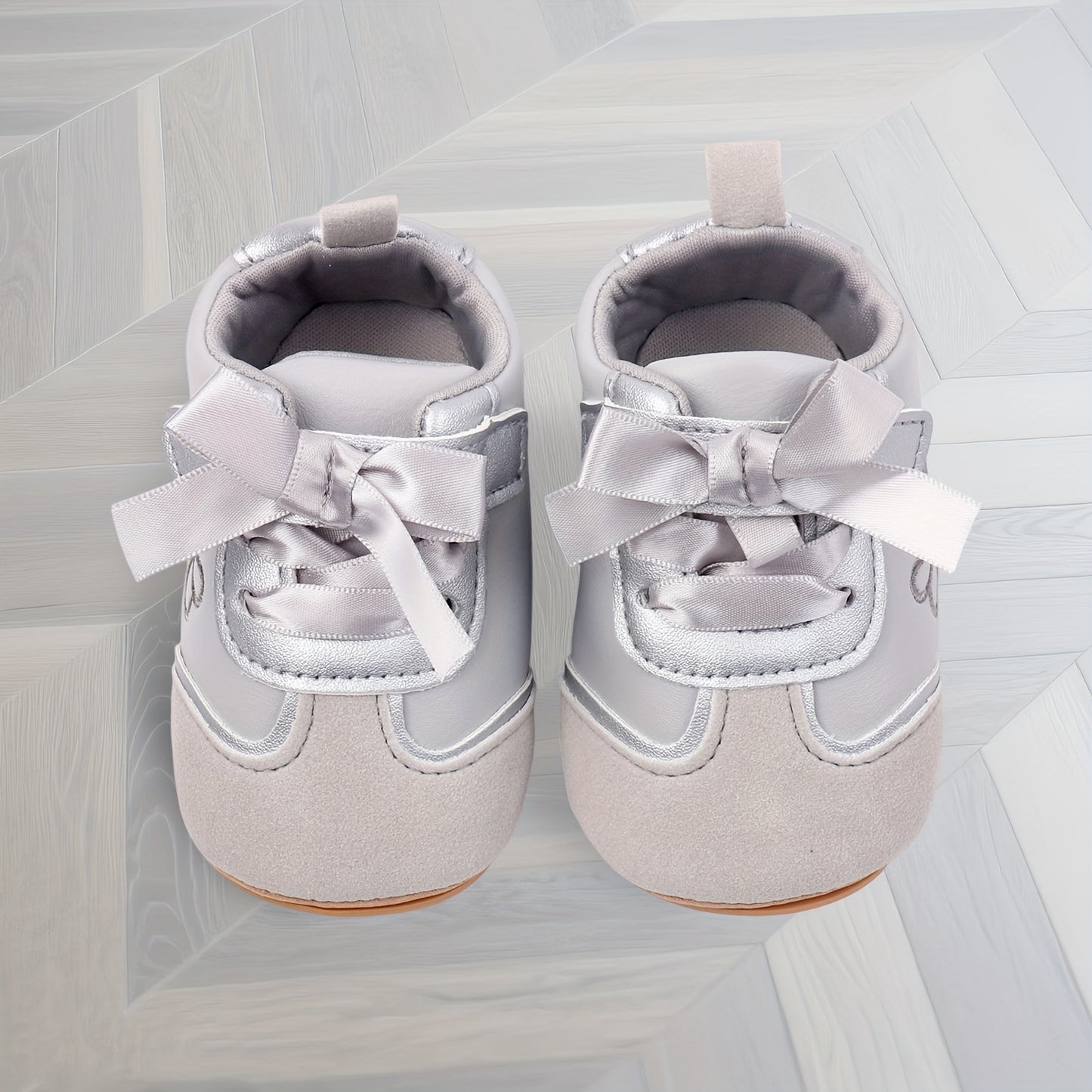 Baby Girl First Walker Sneakers - Soft Pink &, Non-Slip PVC Sole, Easy Slip-On Closure, Lightweight Toddler Shoes for Girls, for Everyday & Special Occasions, Toddler Sneakers, Stylish Infant Footwear, Comfortable Crib Shoes,