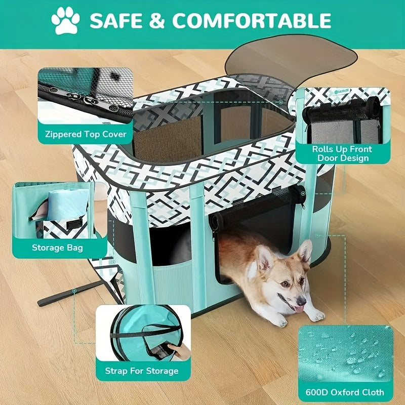Versatile Large Portable Pet Playpen With Storage Bag For Dogs Cats And Small Animals