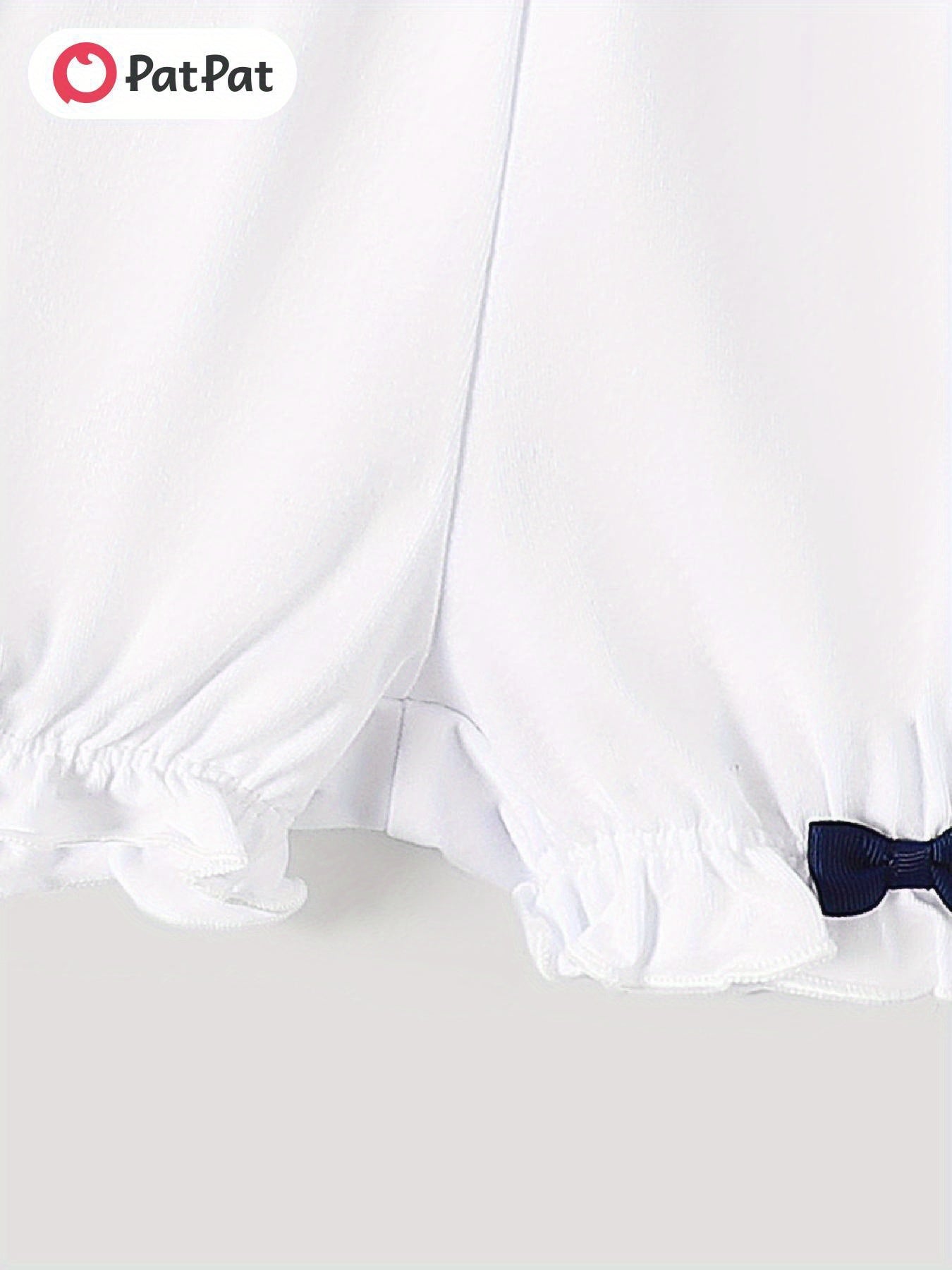 PatPat 2pcs Baby Girl Bow Decor Statement Collar Umbrella Print Sleeveless Top and Elasticized Shorts Set For Spring Summer, for Outdoor