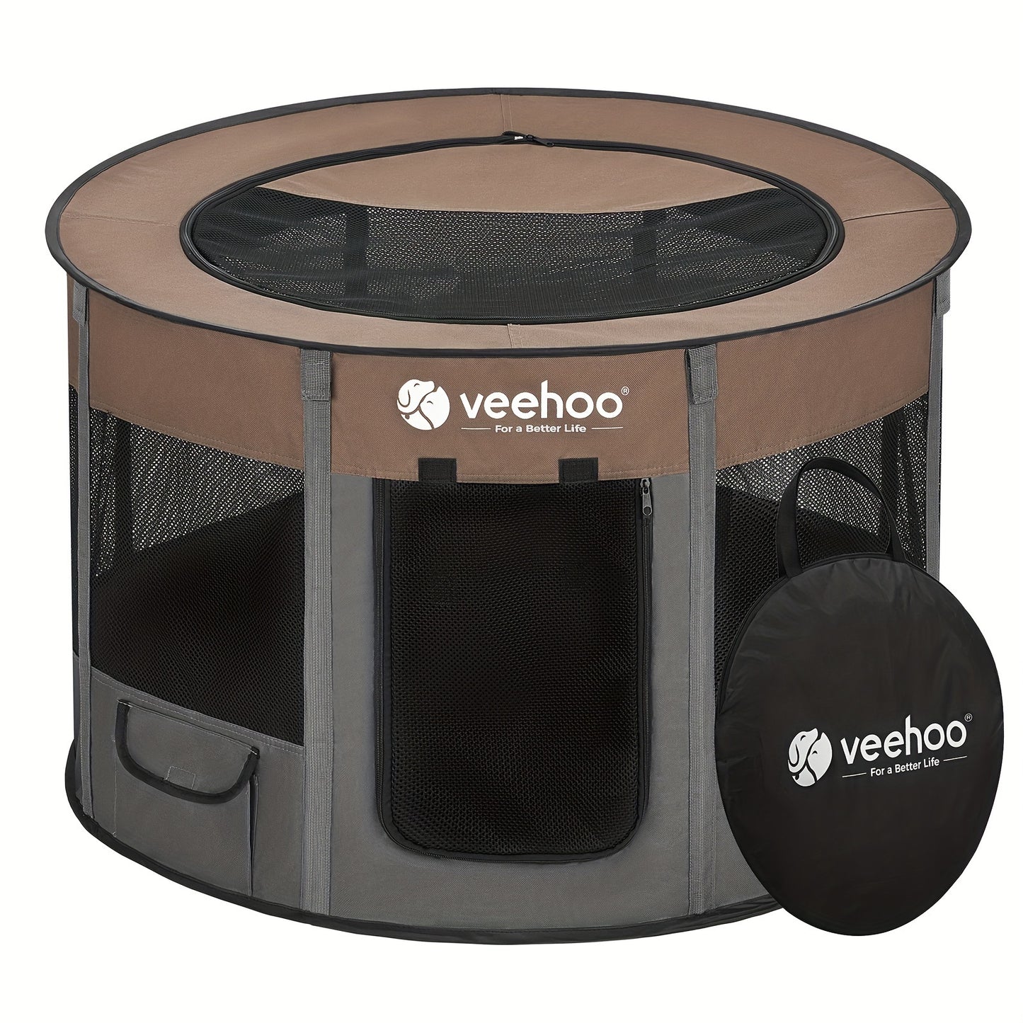 Veehoo Foldable Portable Dog Playpen for Indoor and Outdoor Use - Ideal for Small and Medium Dogs