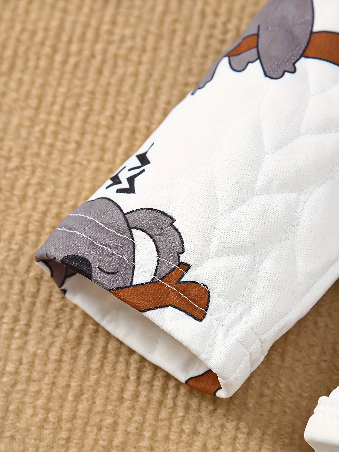 3 Piece Newborn Boy Winter Hooded Koala Print Bodysuit Set