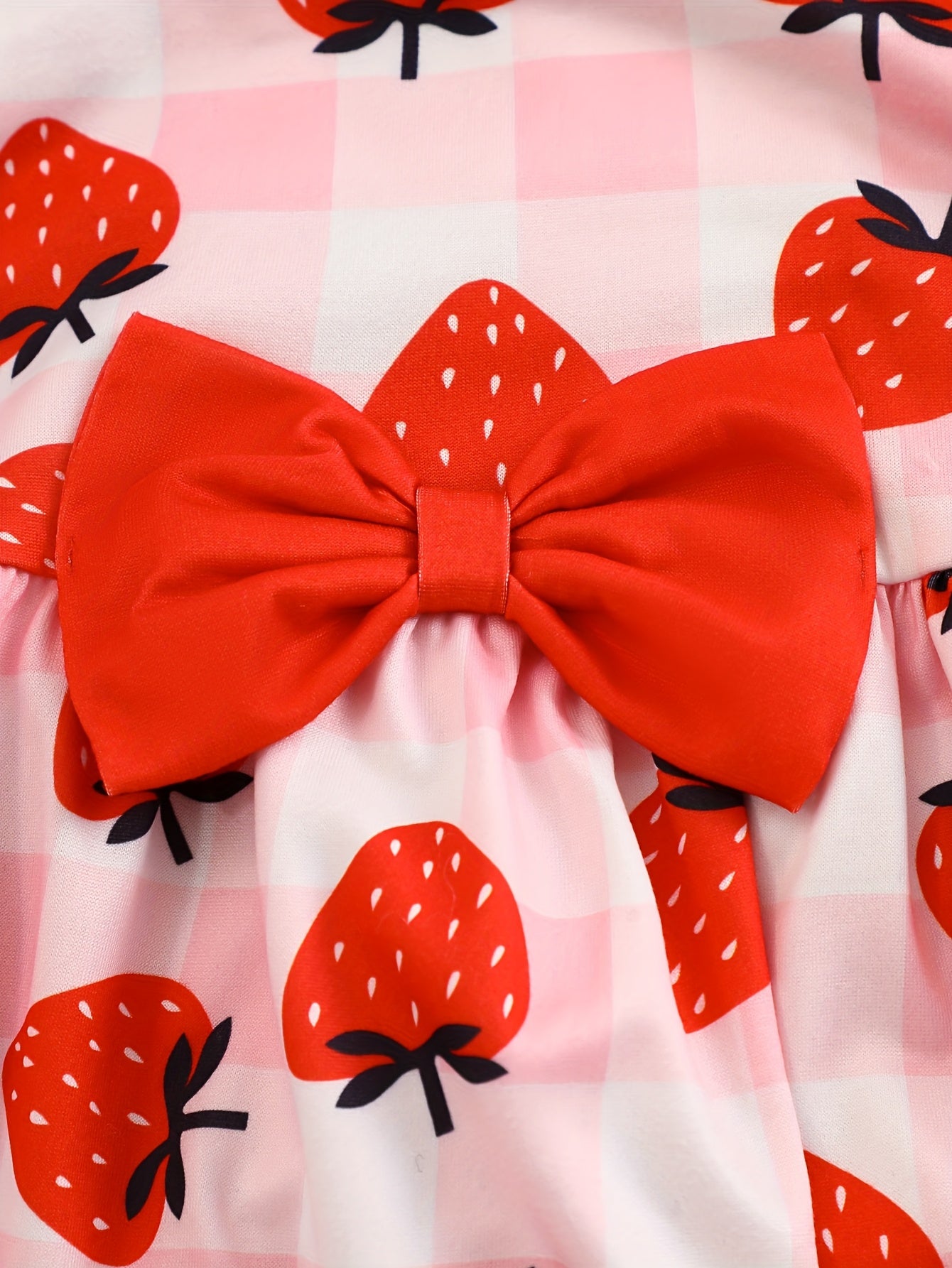 Ten-Pack Girls' Casual Style Red Strawberry, Blue Heart Bowknot, Pink Rose Print Pattern Soft Stretch Knit Fabric, Vest Skirt Shorts Set, for Outdoor